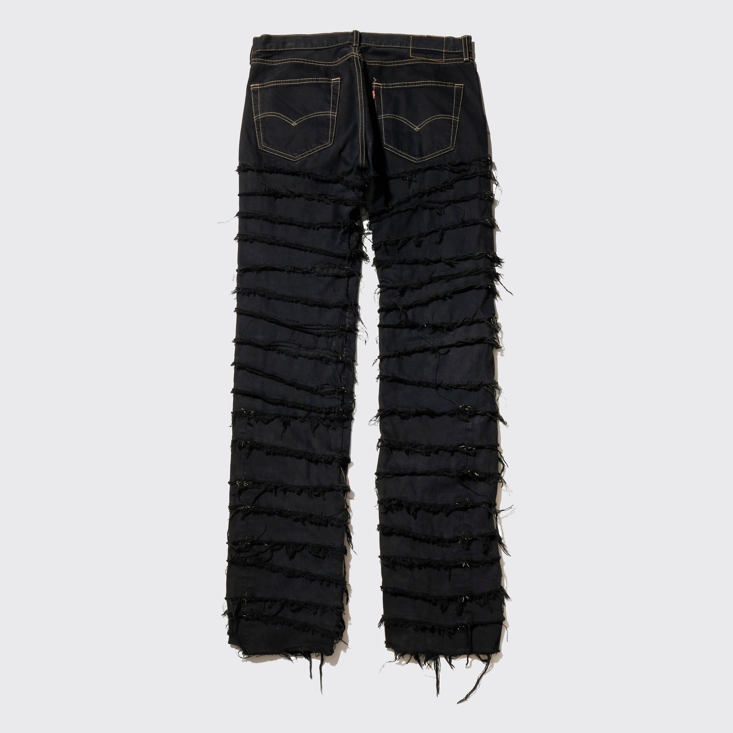 *one-off tsugihagi jeans, model-black finish