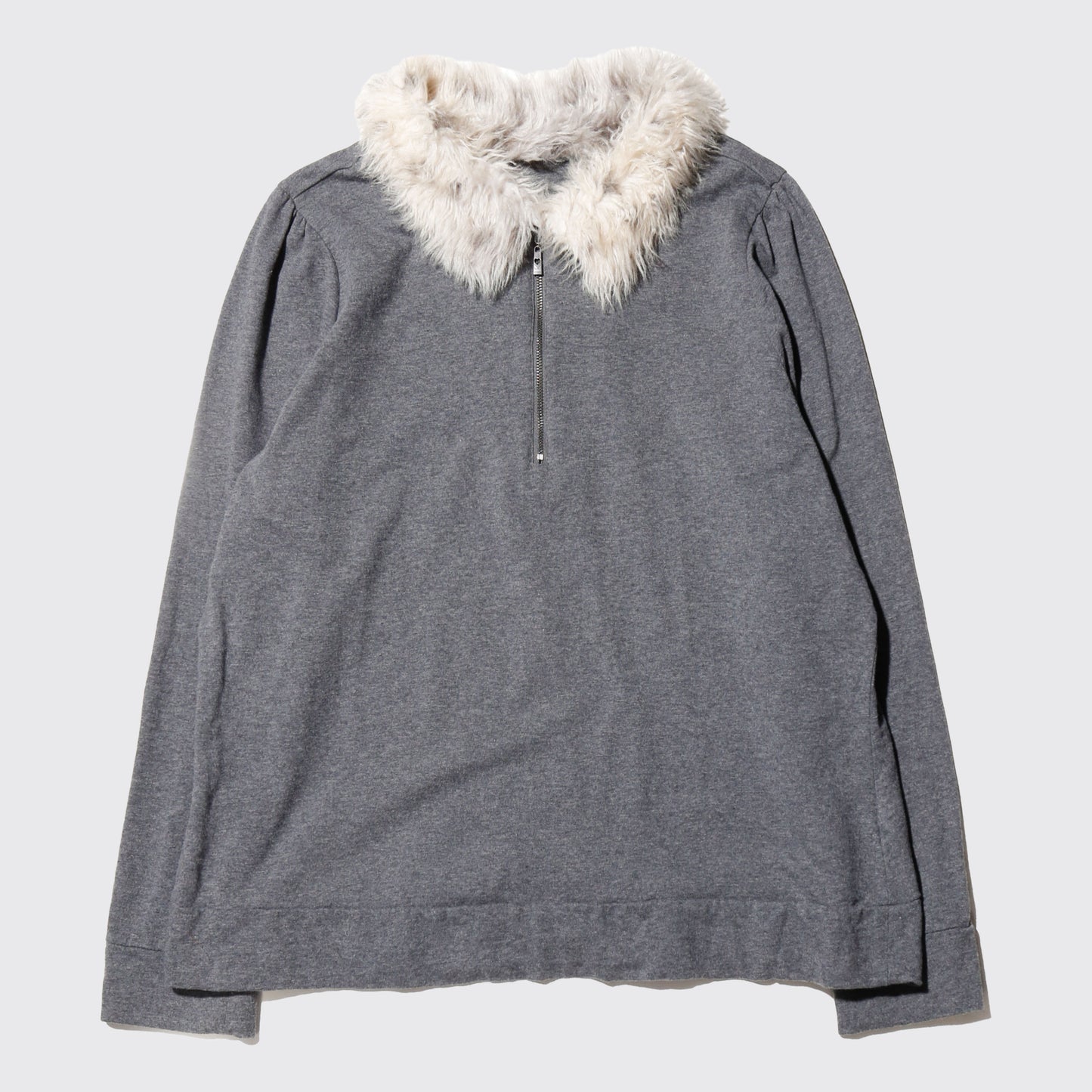 vintage fur collar polo l/s