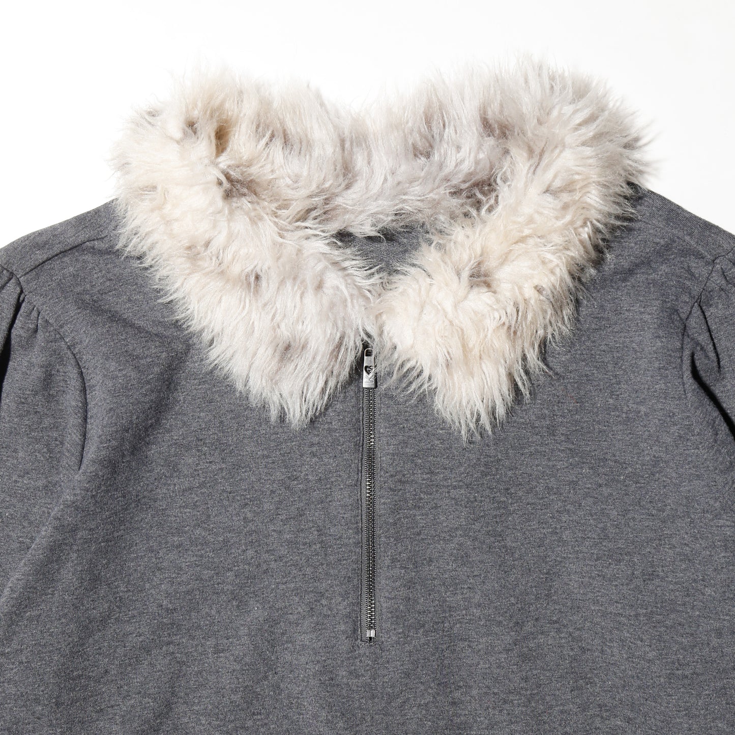 vintage fur collar polo l/s