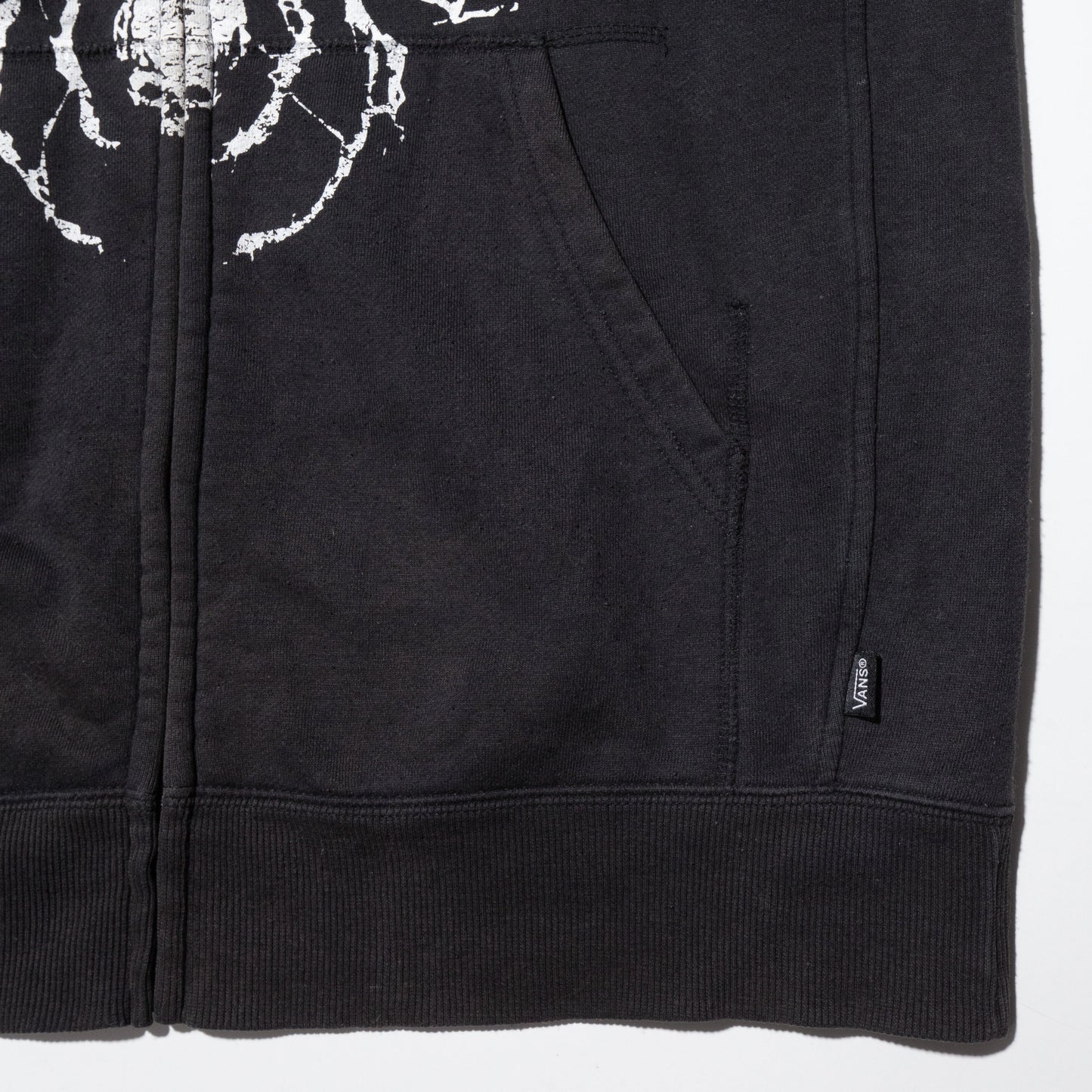 vintage 00's vans skull logo zipped hoodie