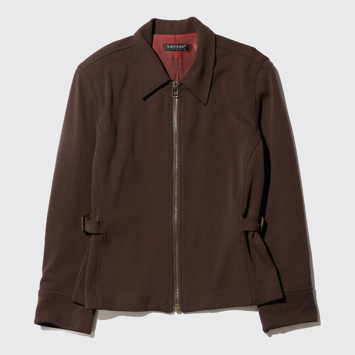 vintage belted zip jacket