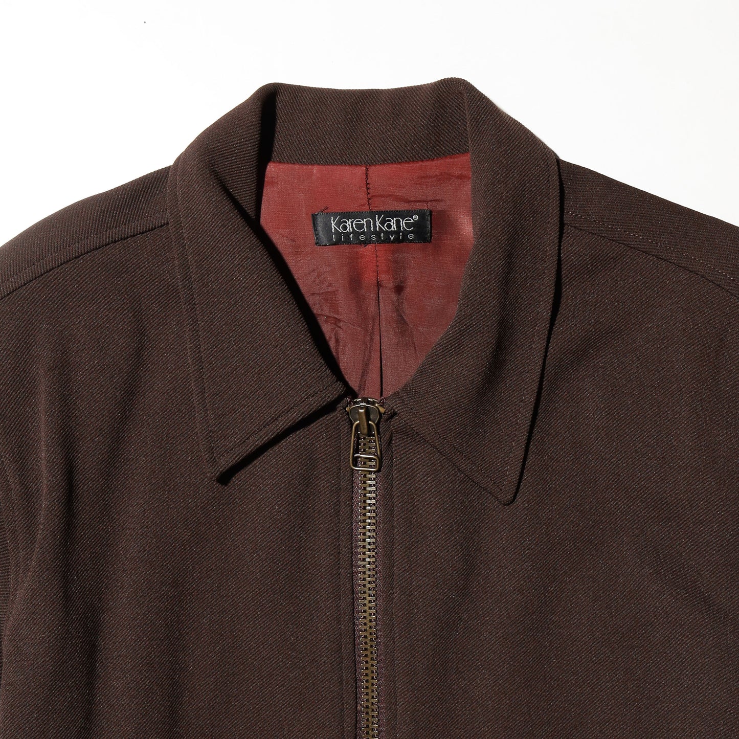vintage belted zip jacket