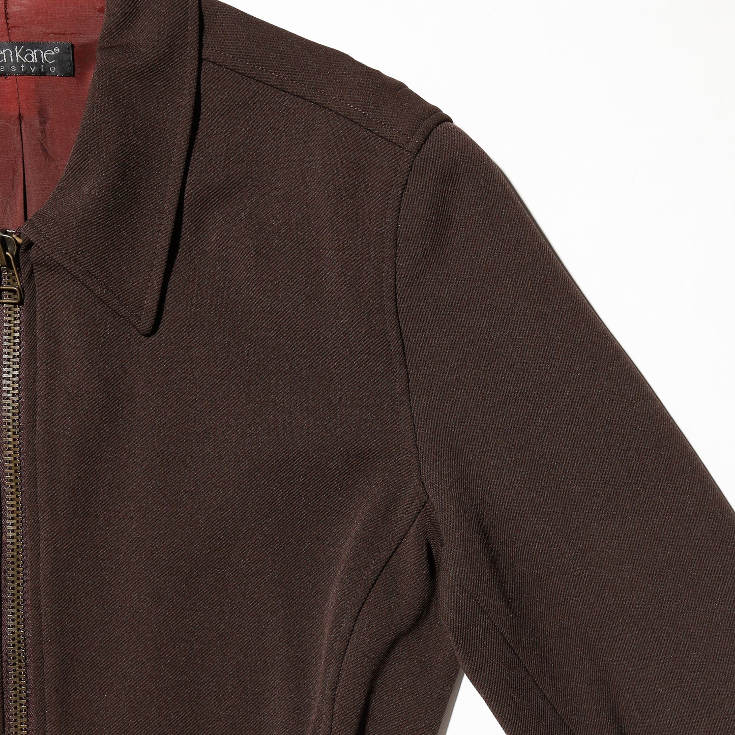 vintage belted zip jacket