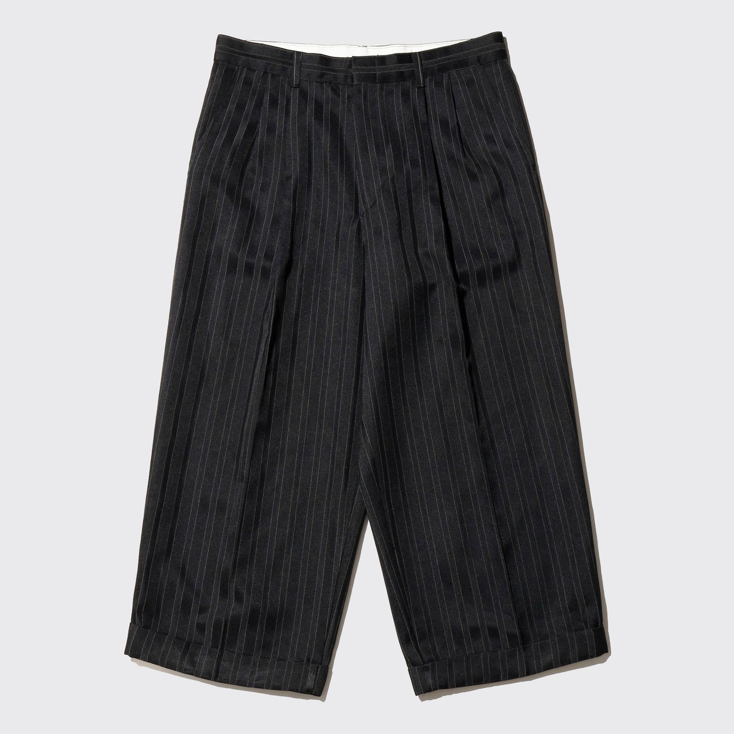 vintage tucked stripe cropped slacks