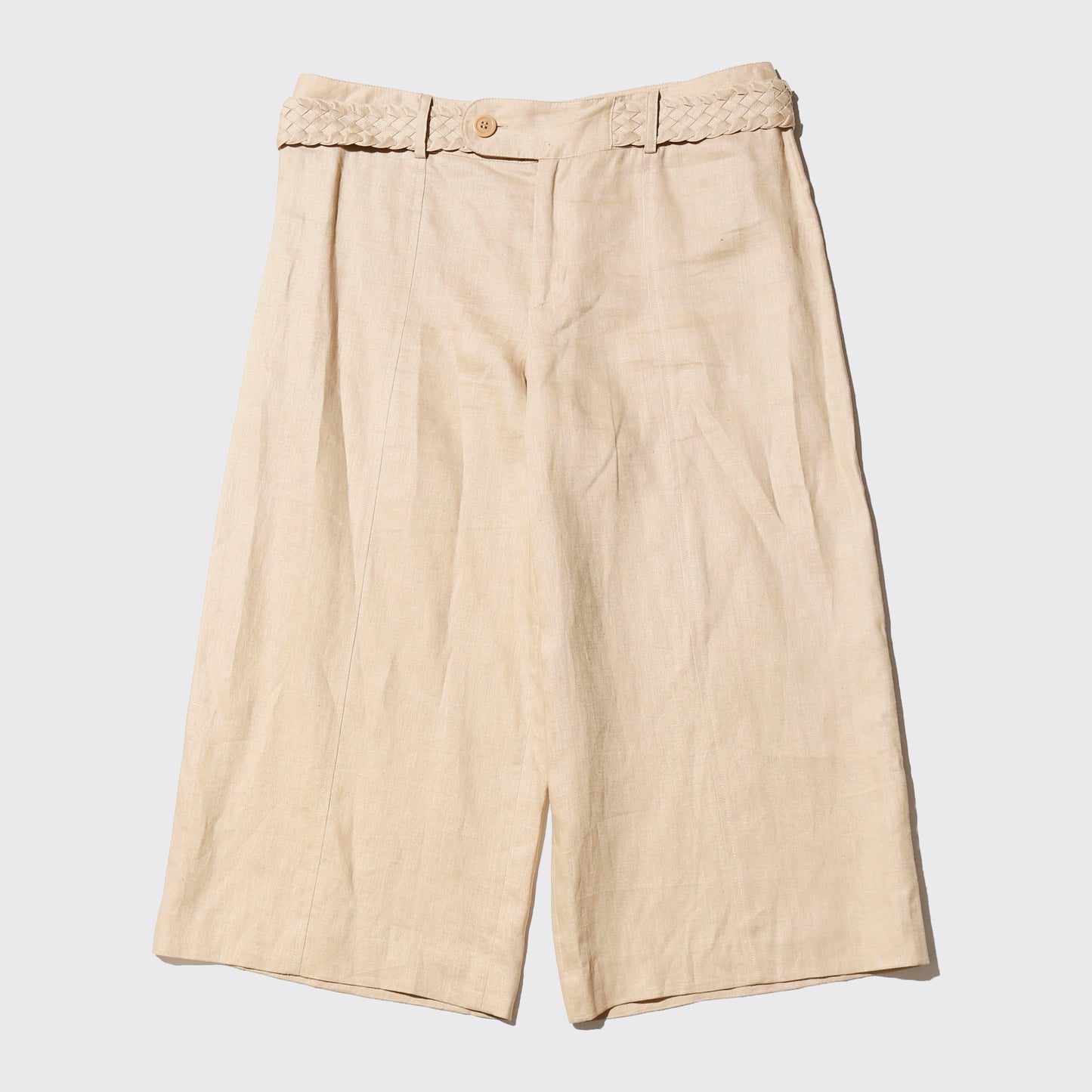 vintage braids waist linen bermuda shorts