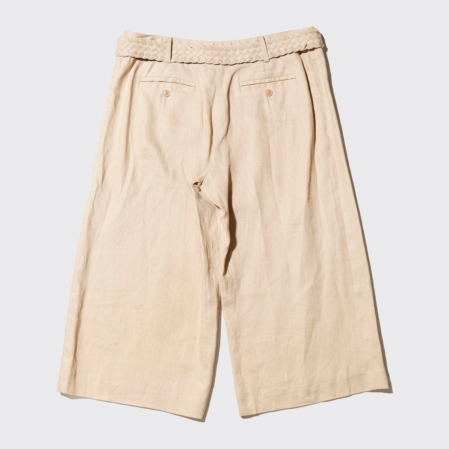 vintage braids waist linen bermuda shorts