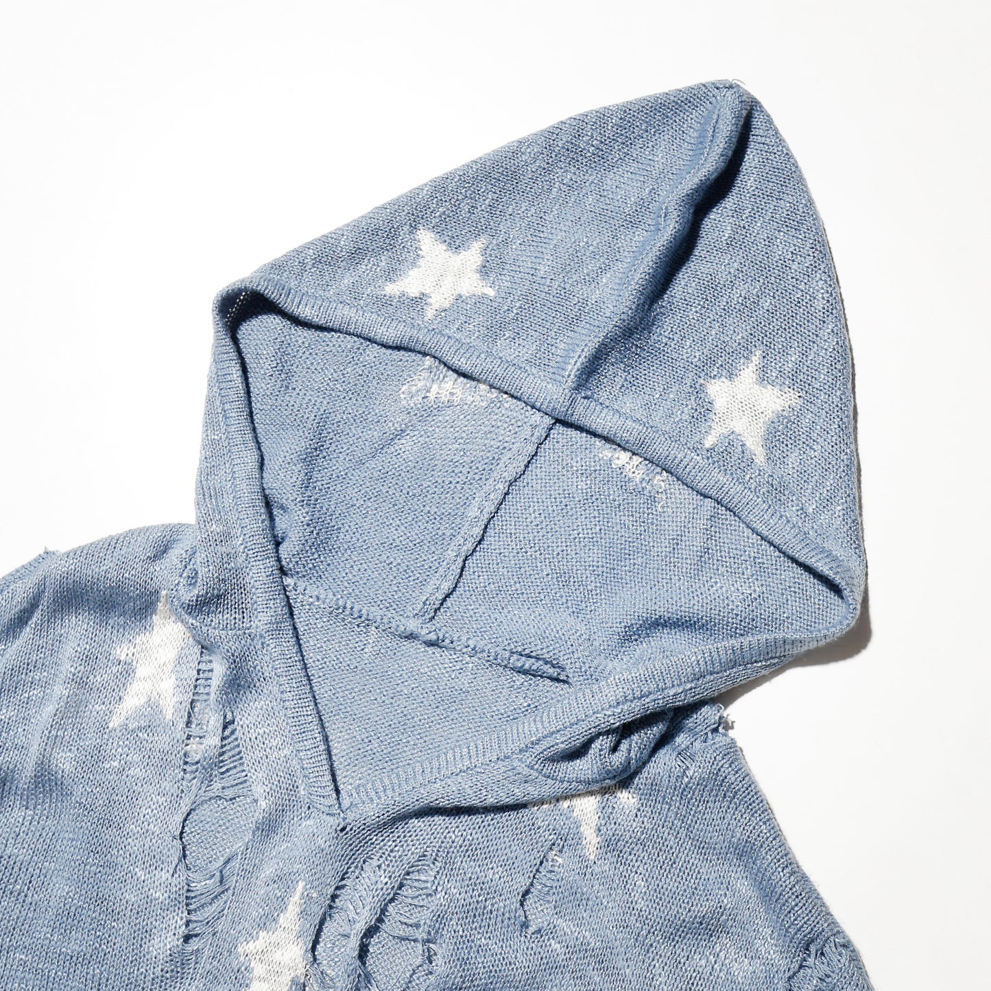 *one-off star broken knit hoodie