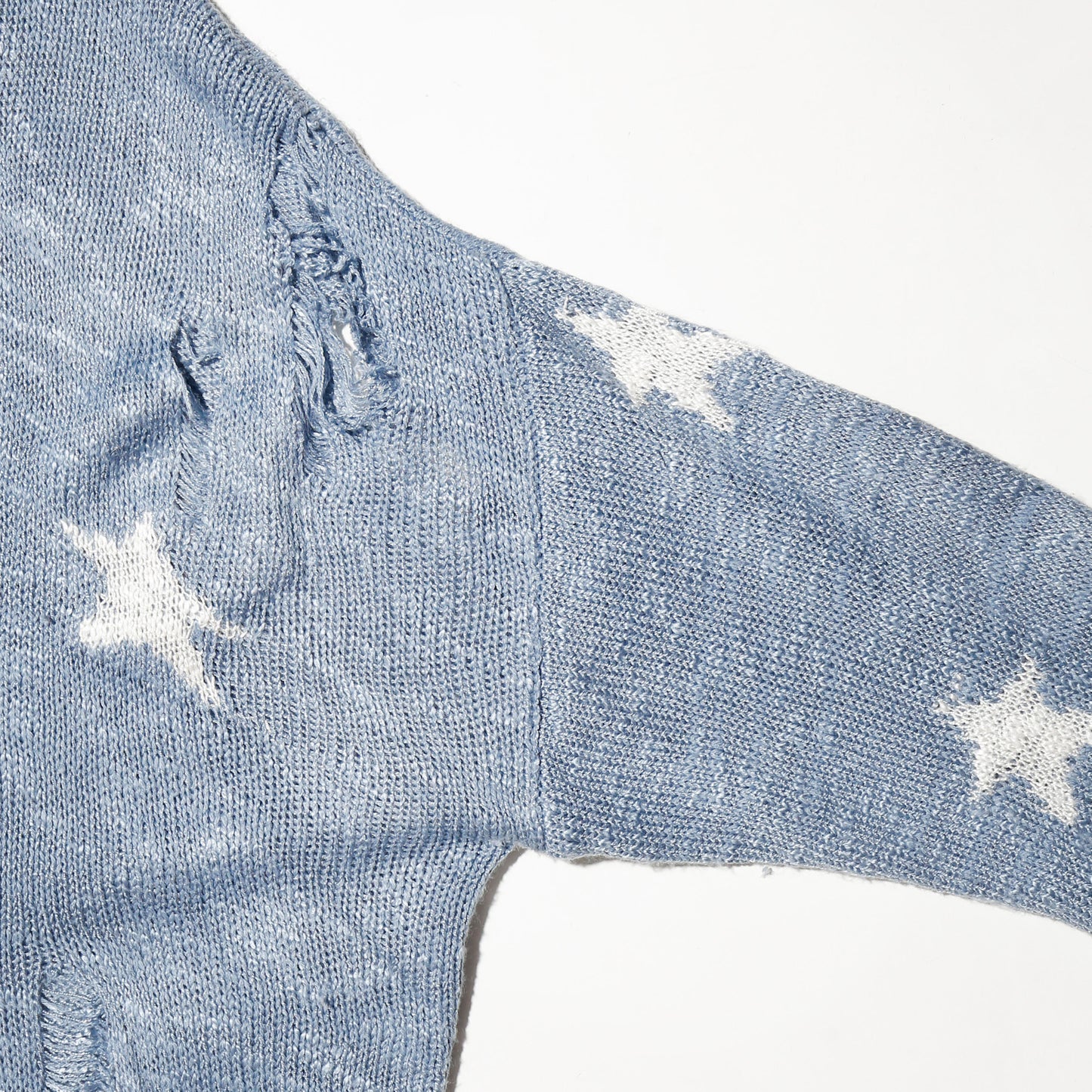 *one-off star broken knit hoodie
