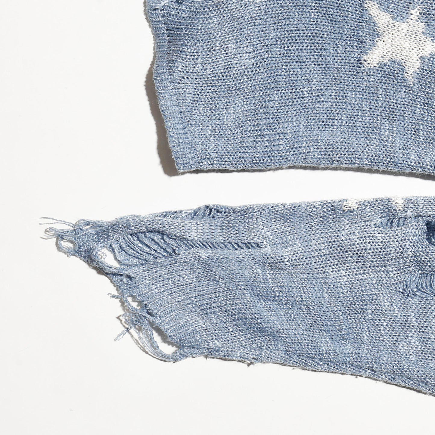 *one-off star broken knit hoodie