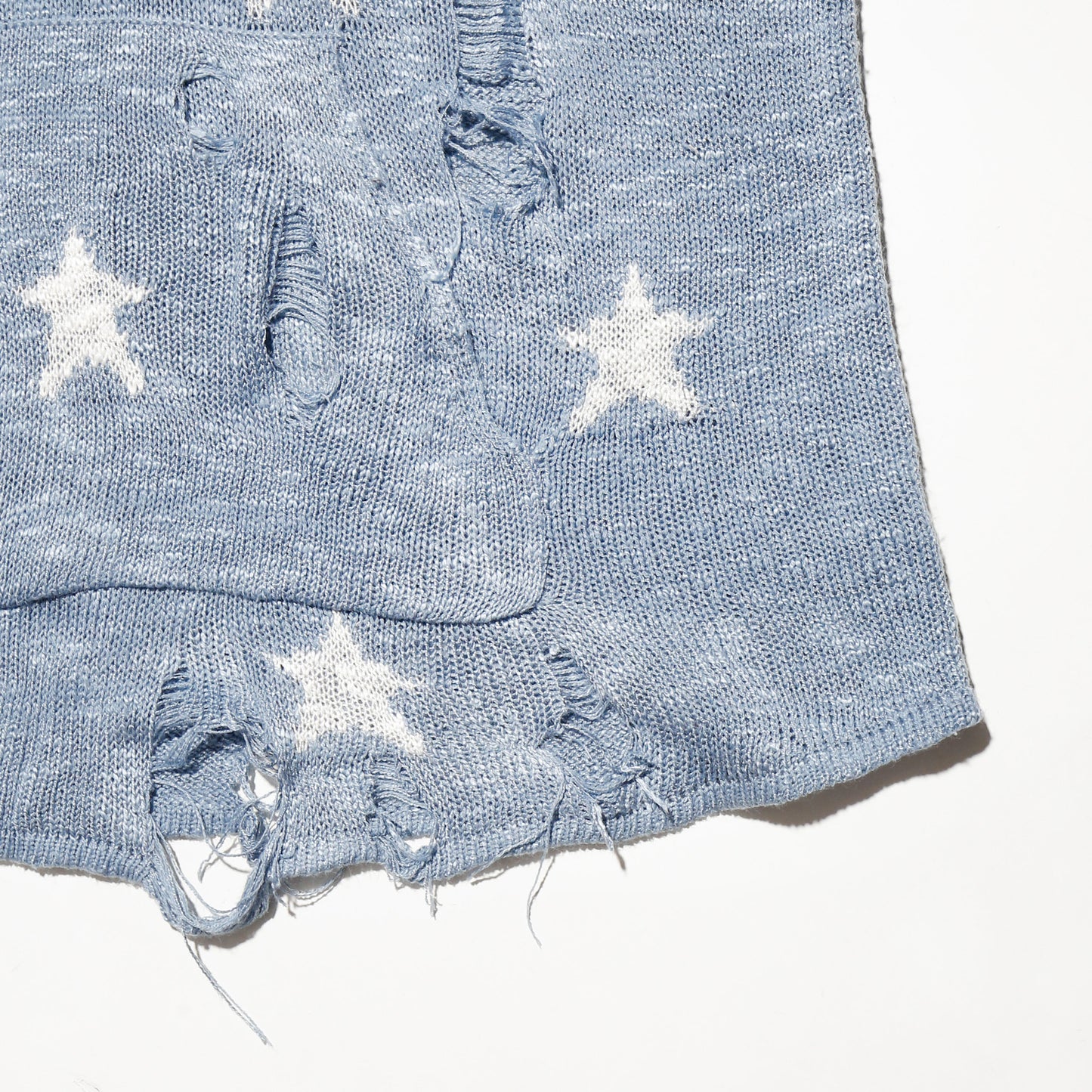 *one-off star broken knit hoodie