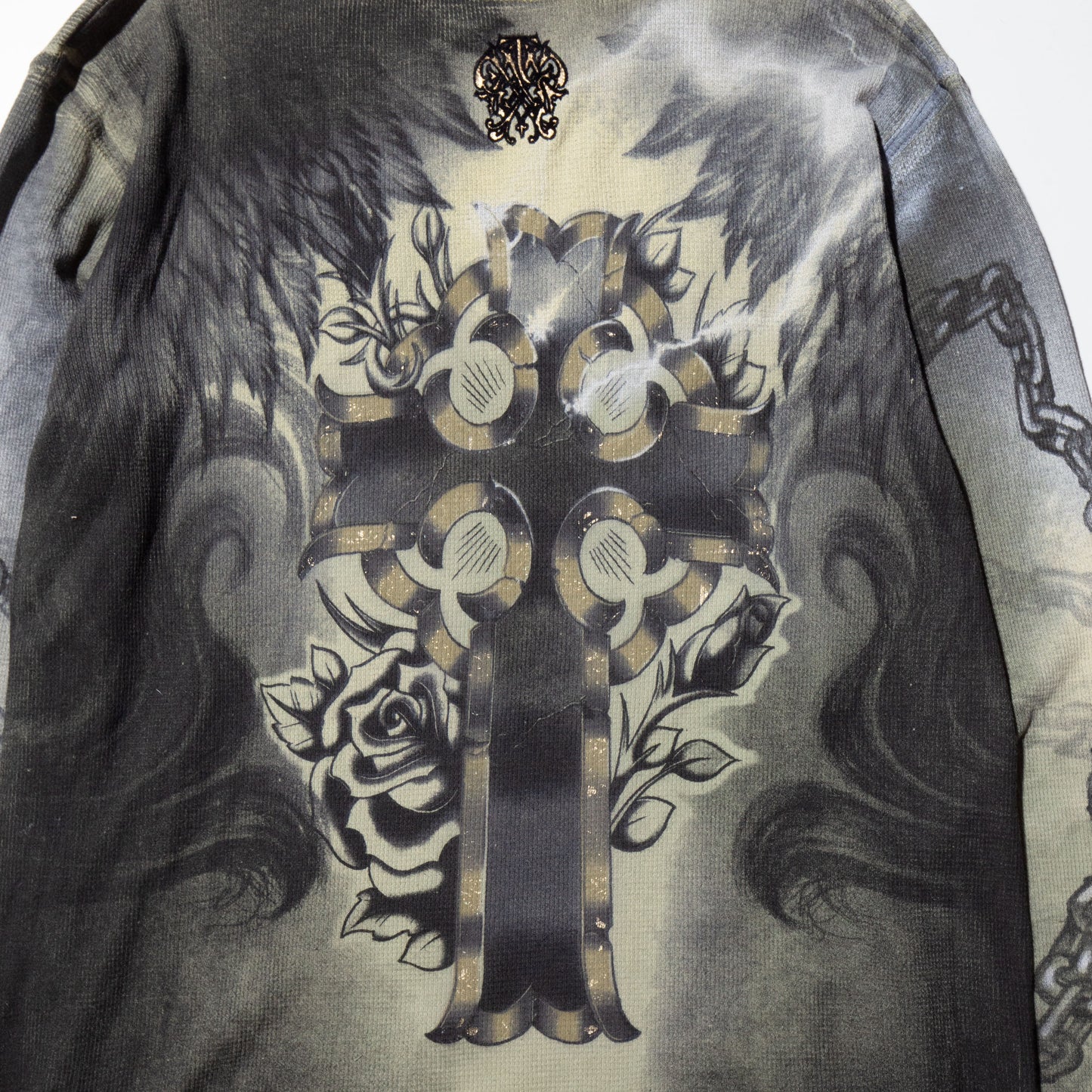 vintage skull and cross bijou thermal l/s