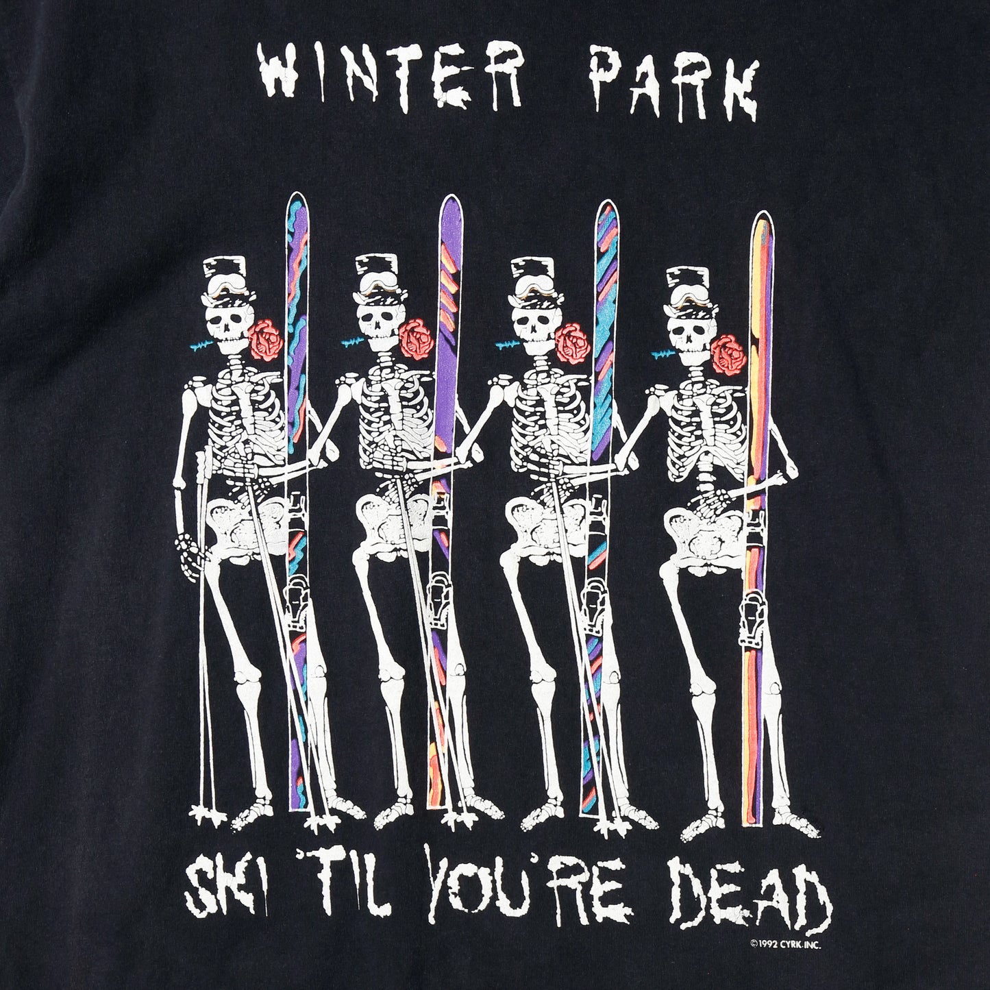 vintage 1992’s cyrk inc. “winter park” skull t-shirt