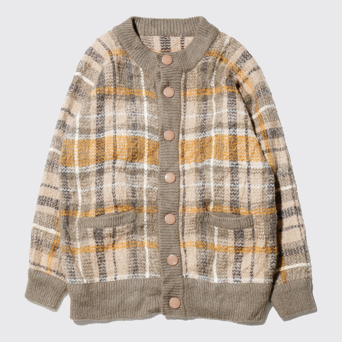vintage check  chunky cardigan