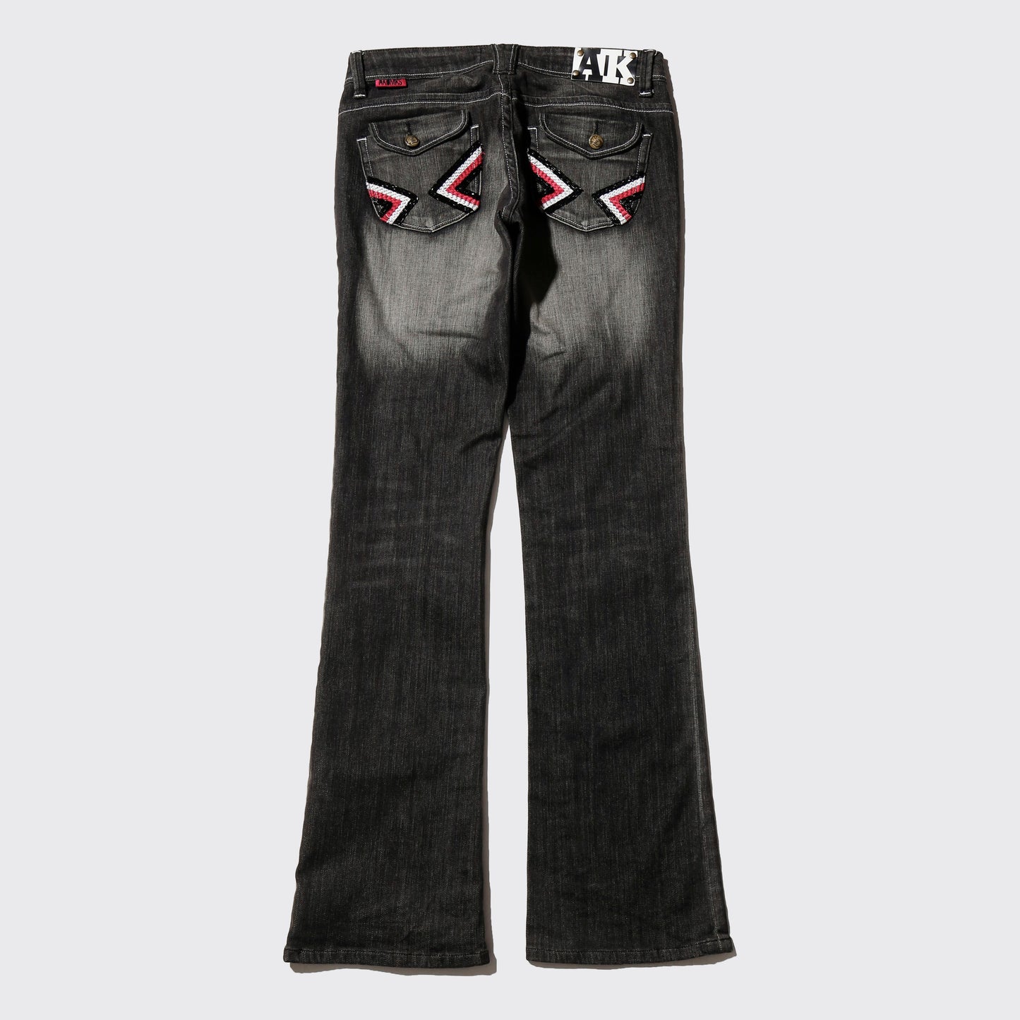 vintage akademiks low rise faded flare jeans