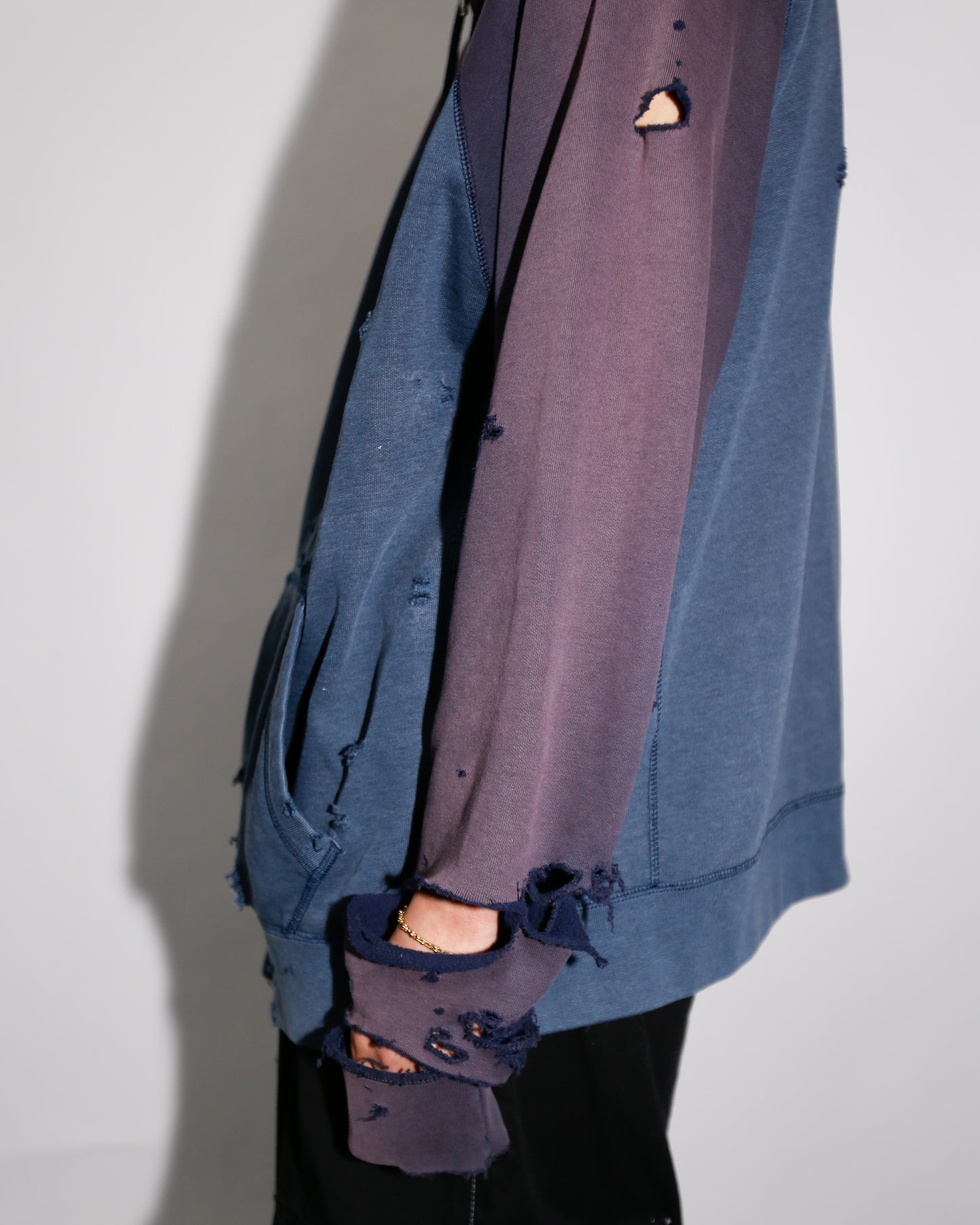 vintage 2tone broken hoodie