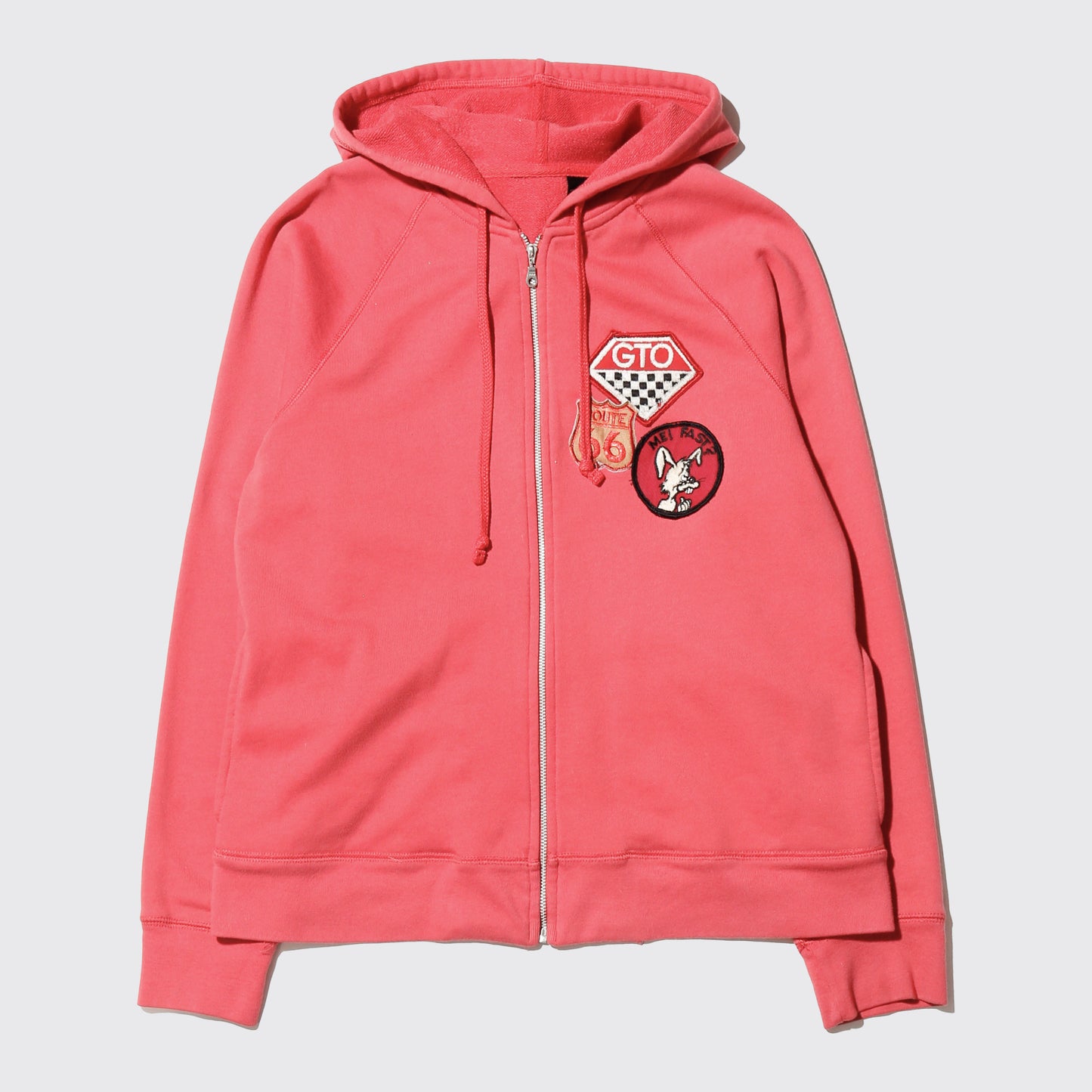 *one-off faded coral zip hoodie