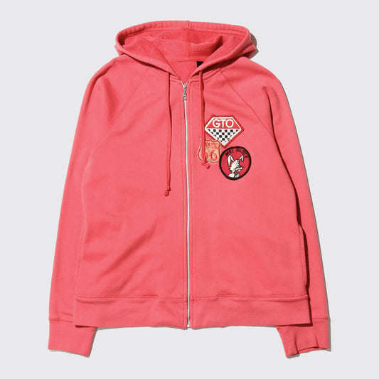 *one-off faded coral zip hoodie