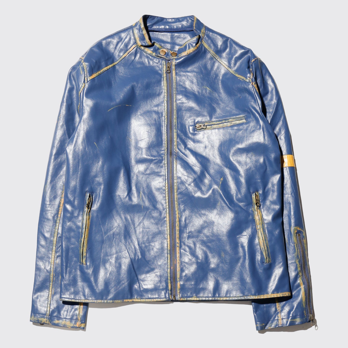 vintage faux vinyl leather riders jacket