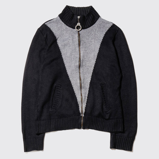 vintage handcuffs zip knit jacket