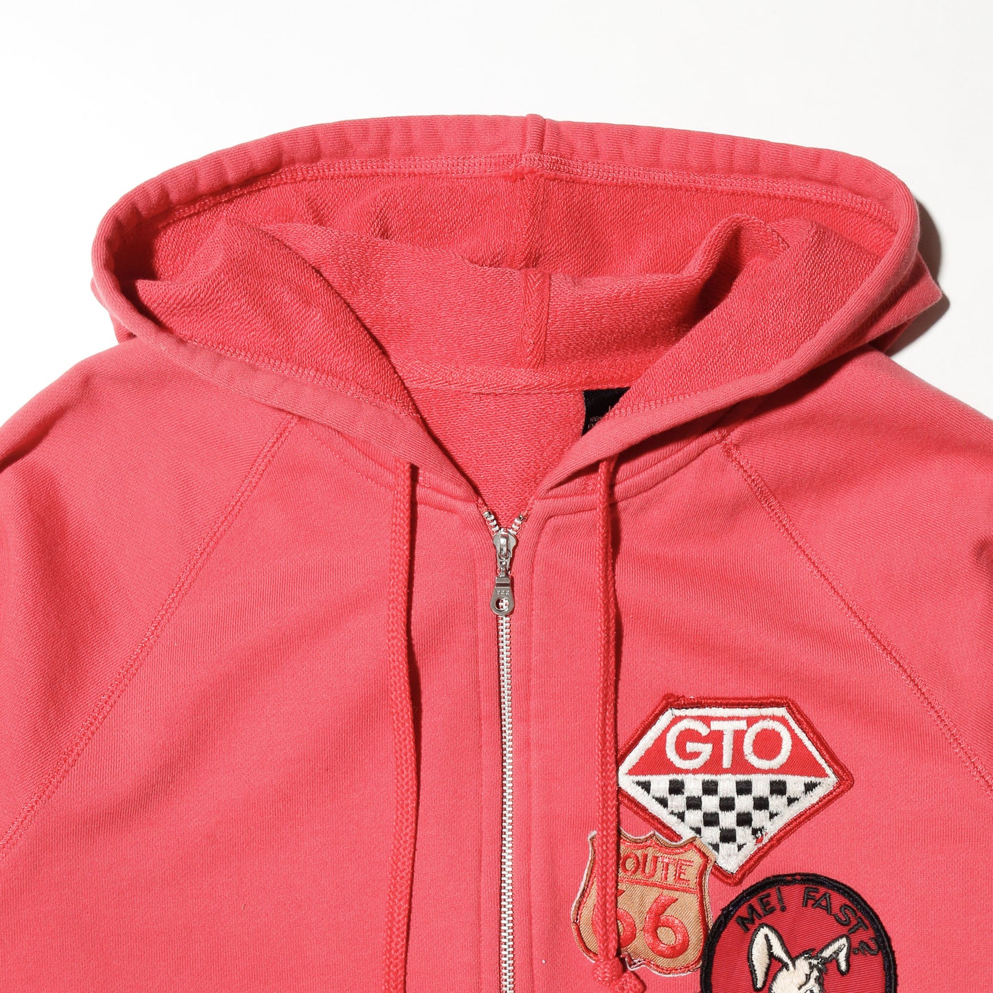 *one-off faded coral zip hoodie