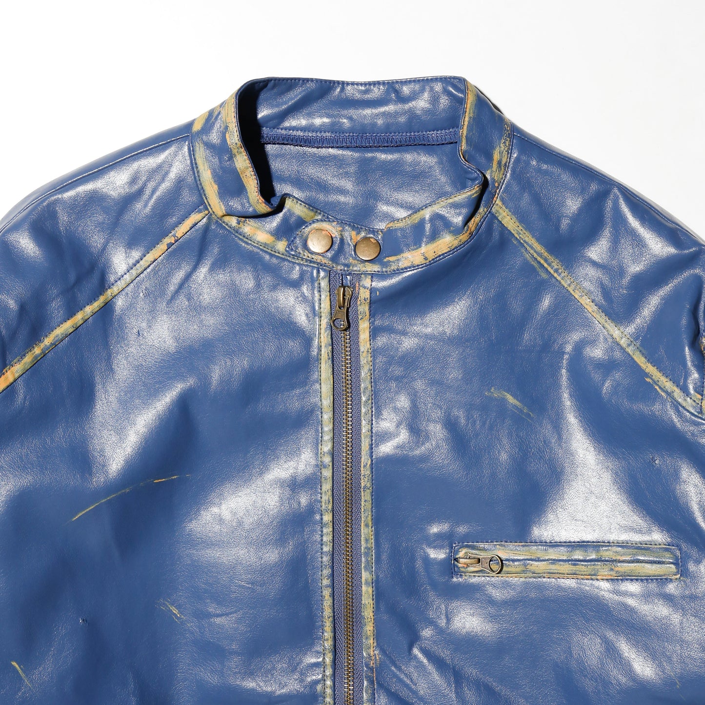 vintage faux vinyl leather riders jacket