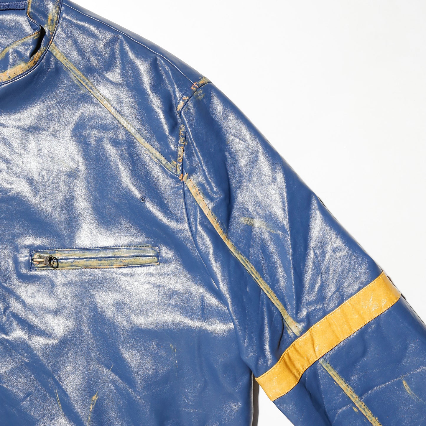 vintage faux vinyl leather riders jacket