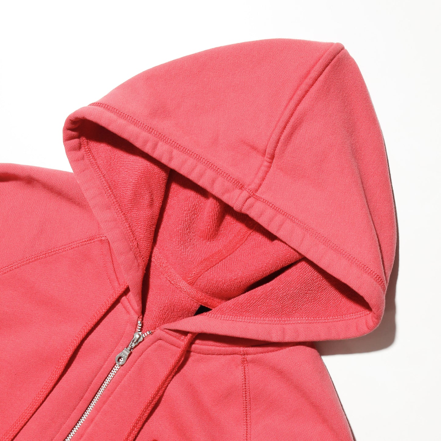 *one-off faded coral zip hoodie