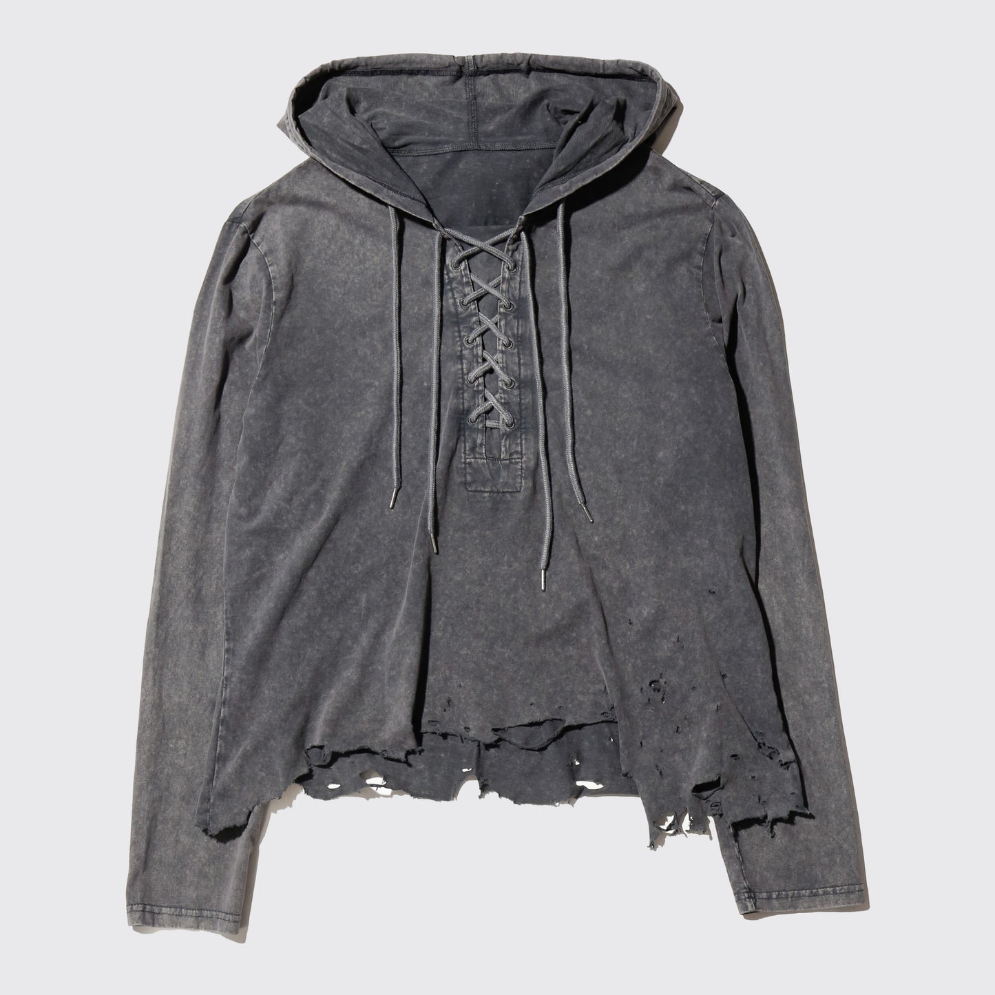 *one-off broken lace up hoodie