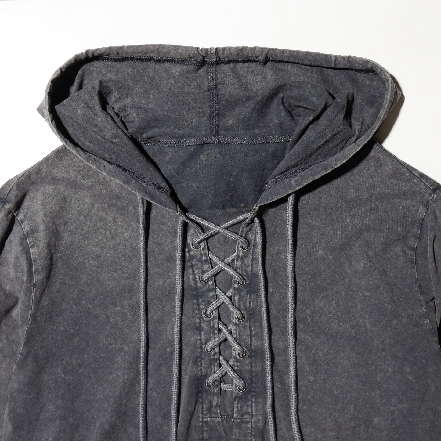 *one-off broken lace up hoodie
