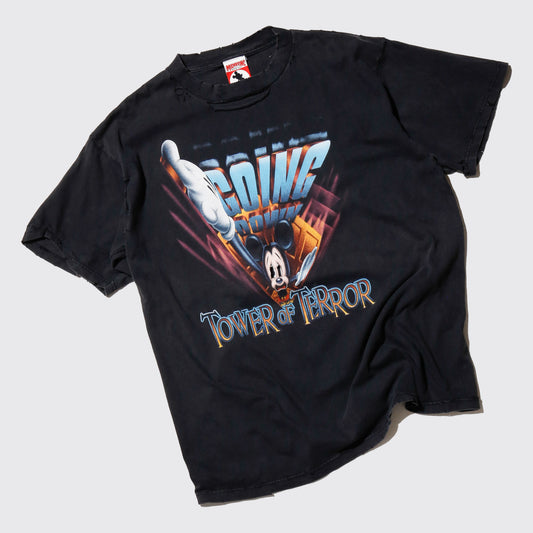 vintage 90's tower of terror going down broken t-shirt