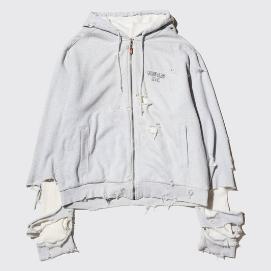 *one-off Calvin klein jeans broken hoodie with thermal liner