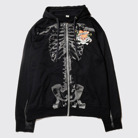 vintage 00's ed hardy skelton hoodie