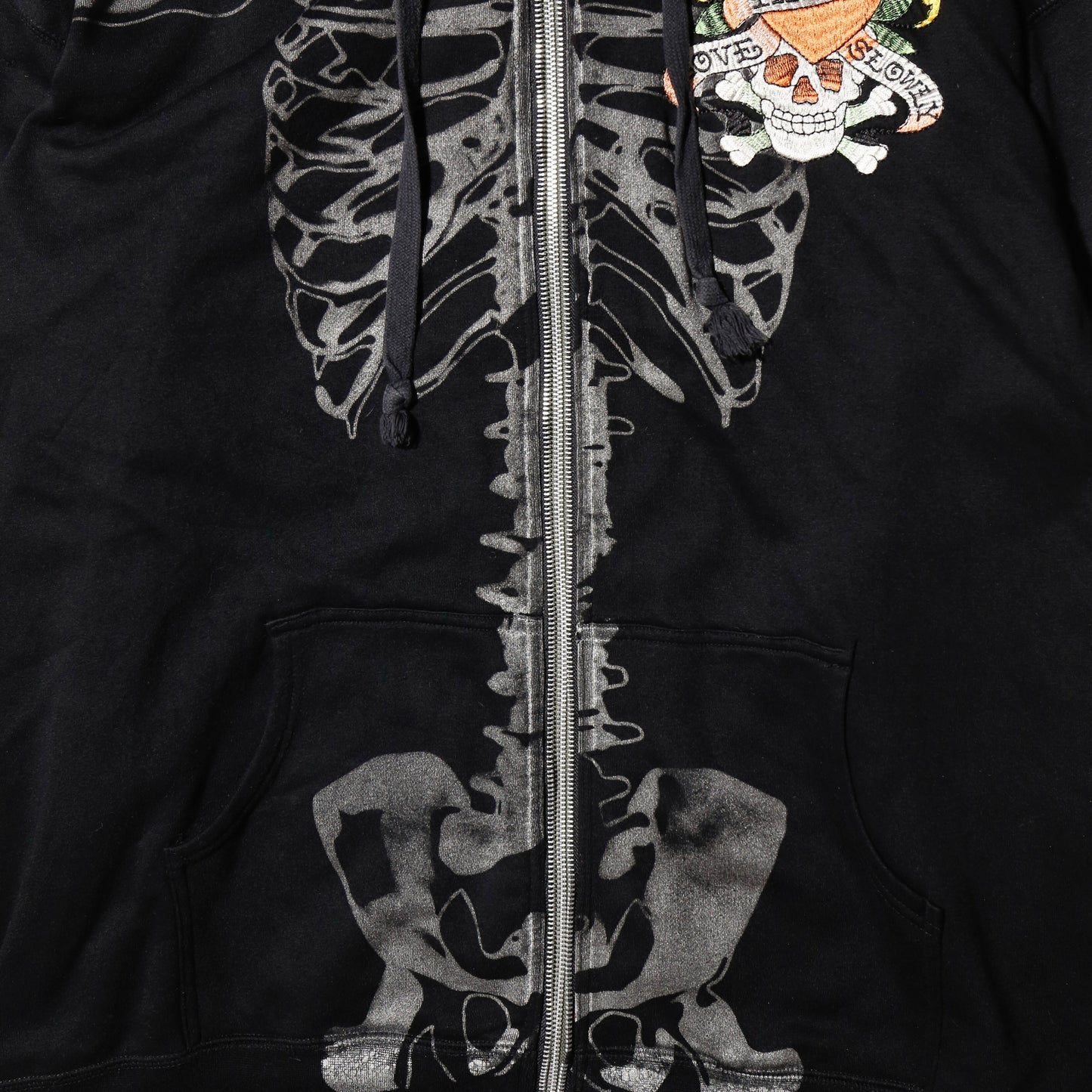 vintage 00's ed hardy skelton hoodie