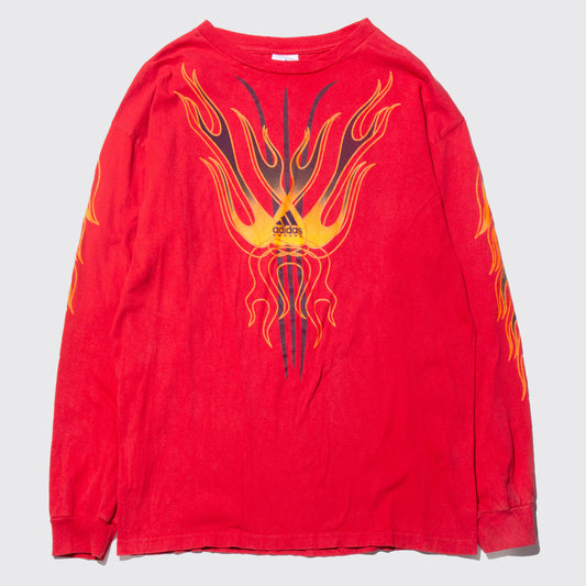 vintage 90's adidas flame l/s