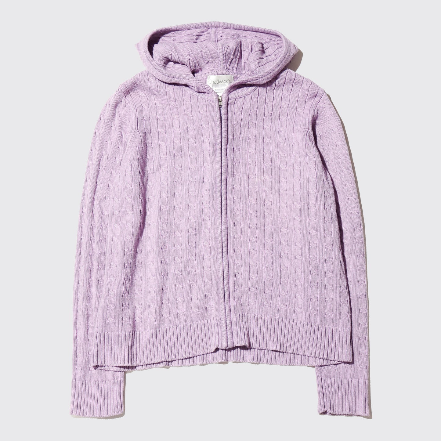 vintage lavender braids knit hoodie