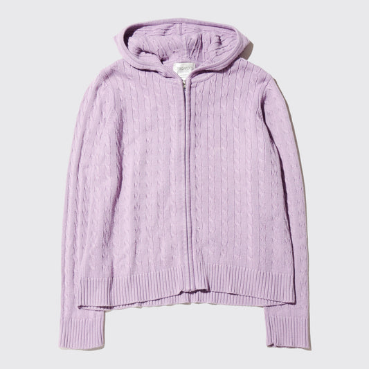 vintage lavender braids knit hoodie
