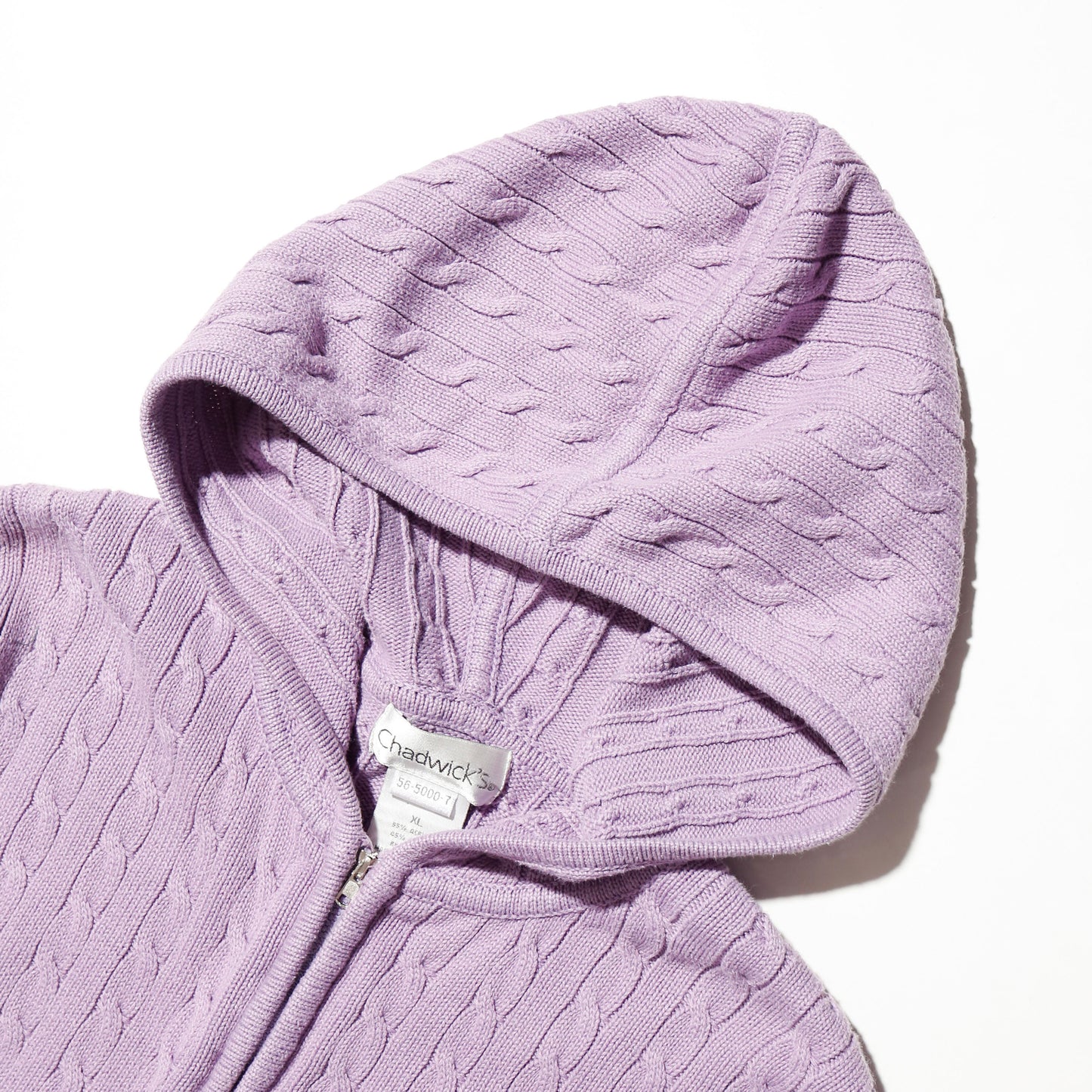vintage lavender braids knit hoodie
