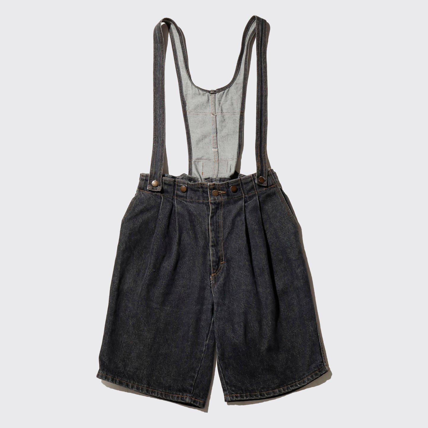 vintage suspend denim shorts