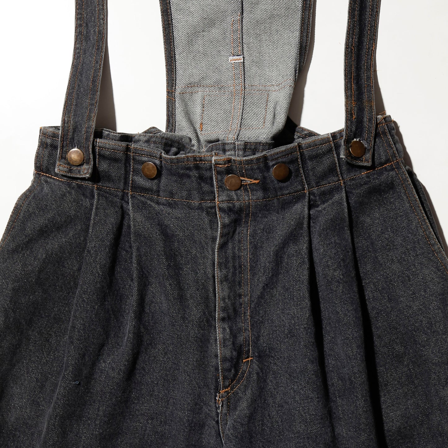 vintage suspend denim shorts