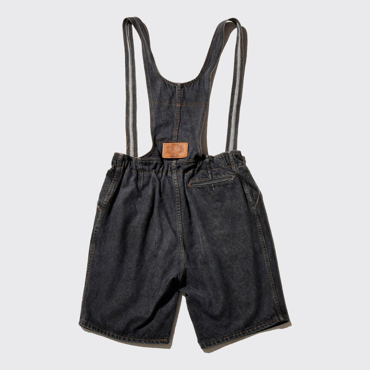 vintage suspend denim shorts