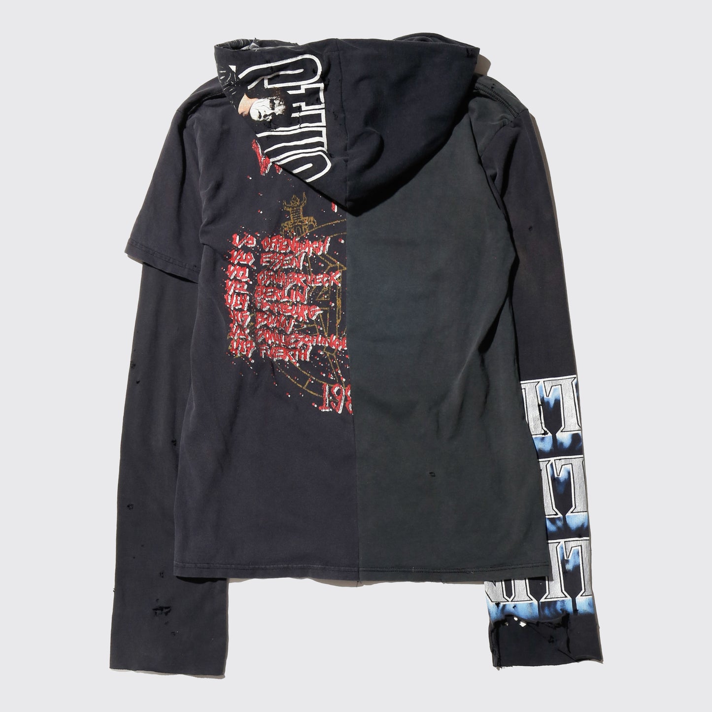 *one-off hybrid hooded cut sew
