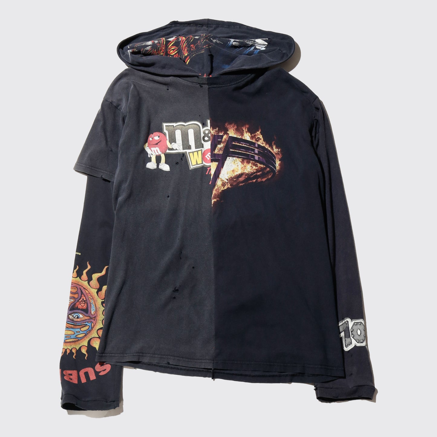 *one-off hybrid hooded cut sew