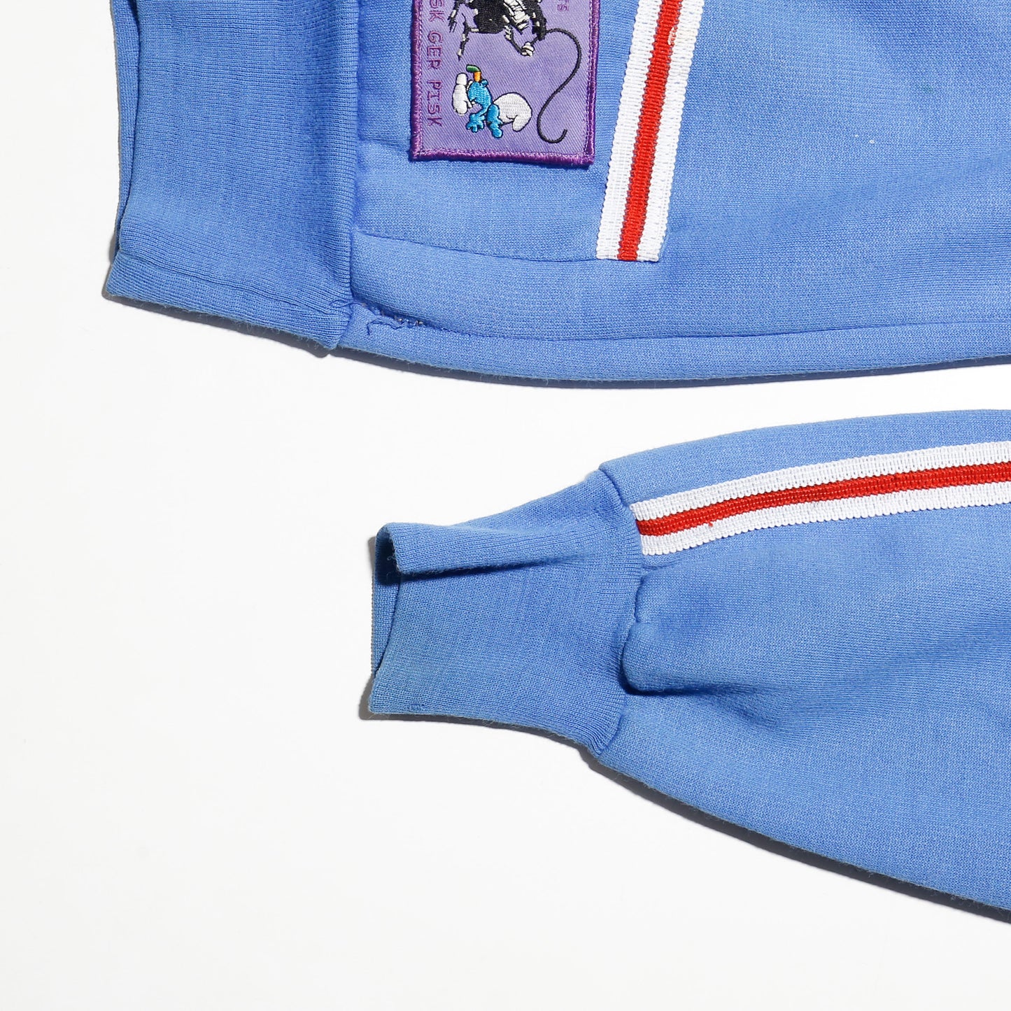 vintage smurf and devil pacth track hoodie