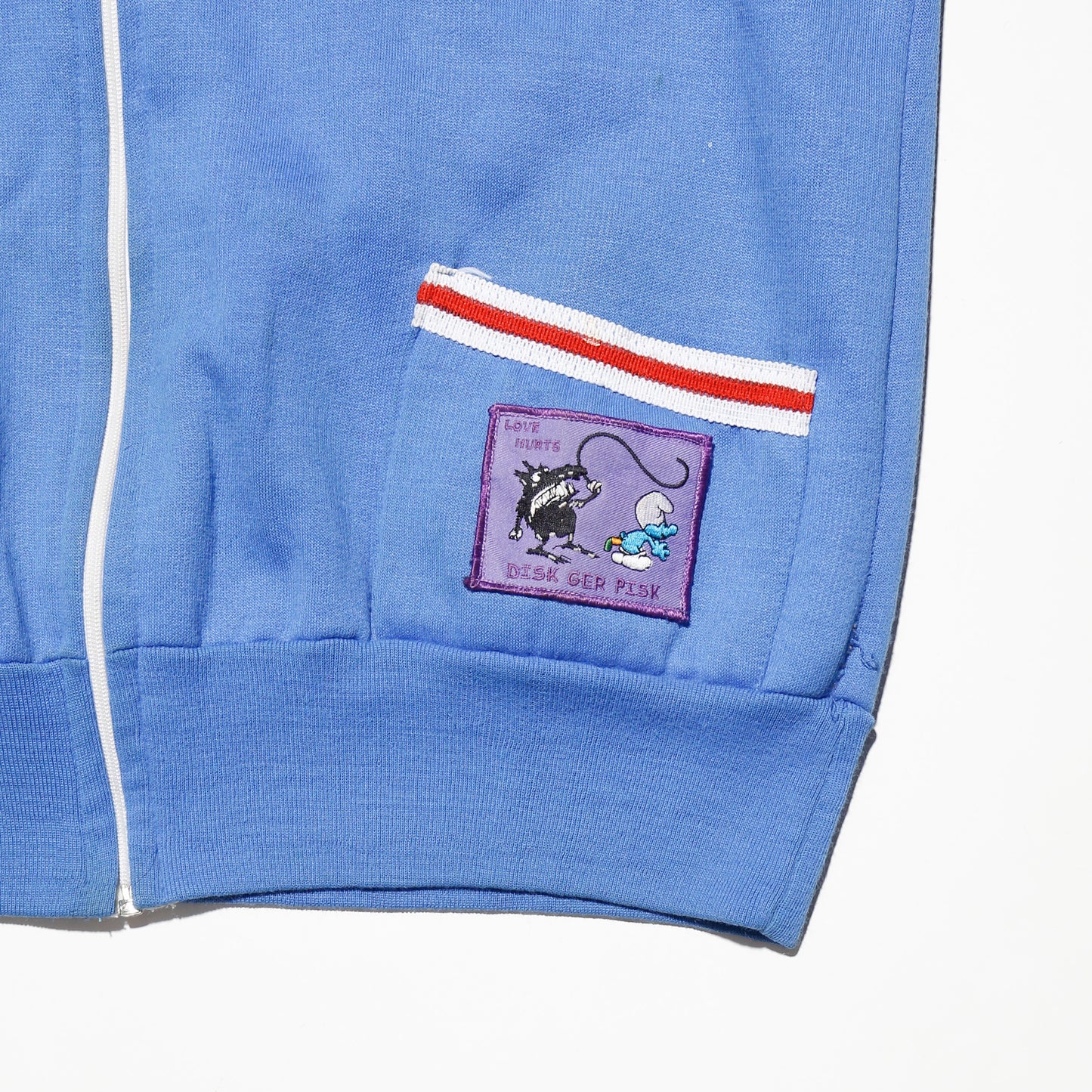 vintage smurf and devil pacth track hoodie