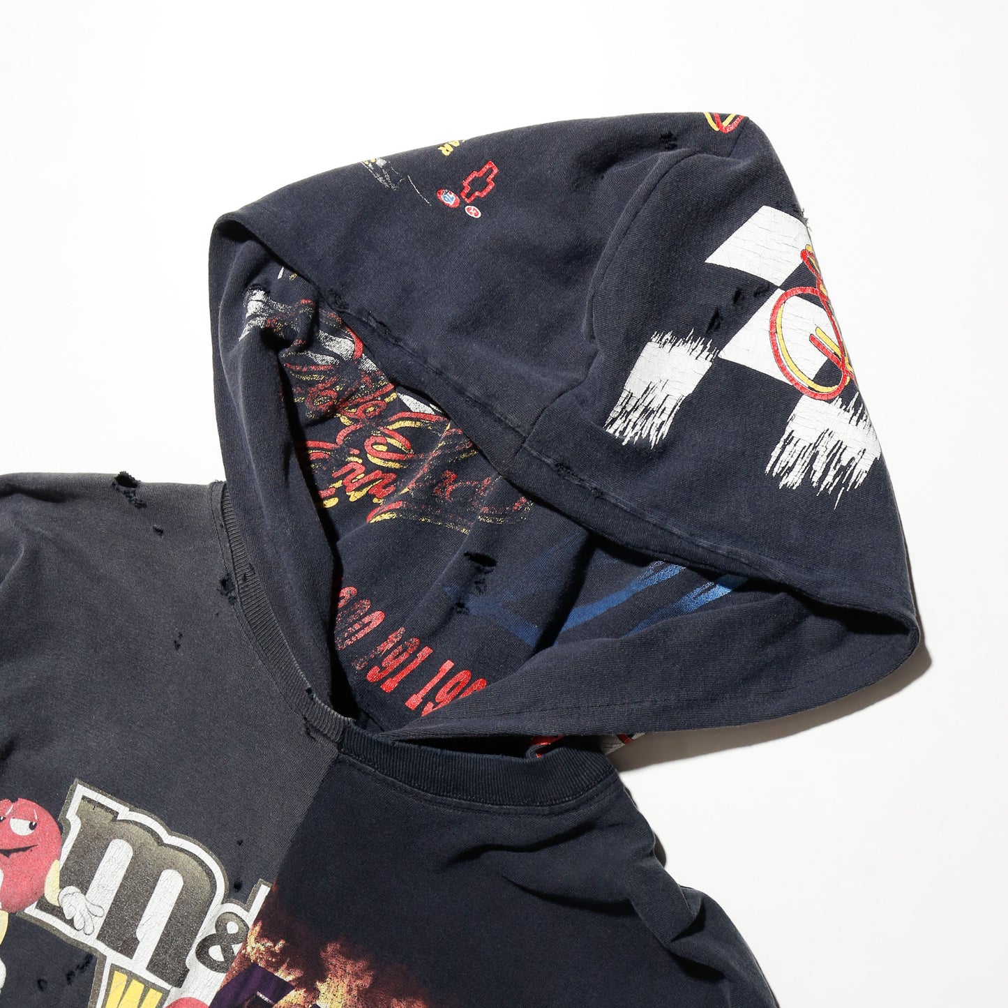 *one-off hybrid hooded cut sew