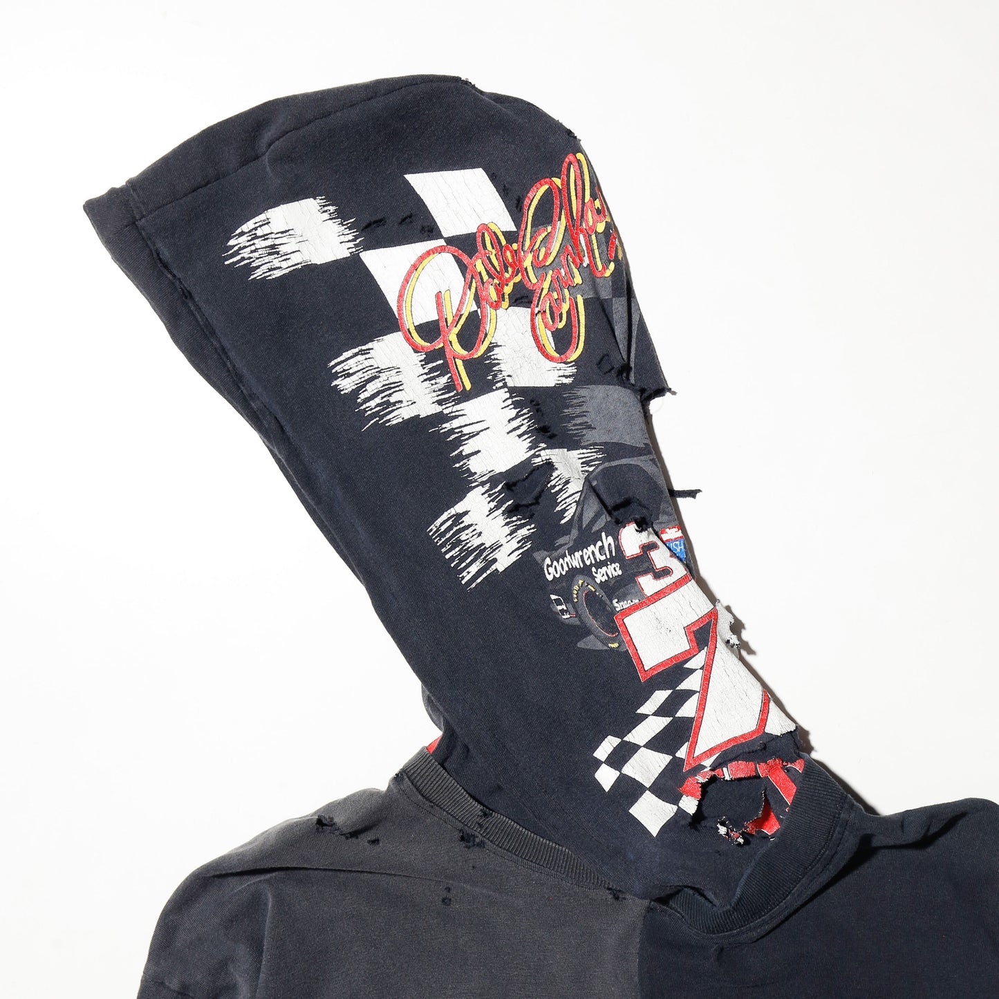 *one-off hybrid hooded cut sew