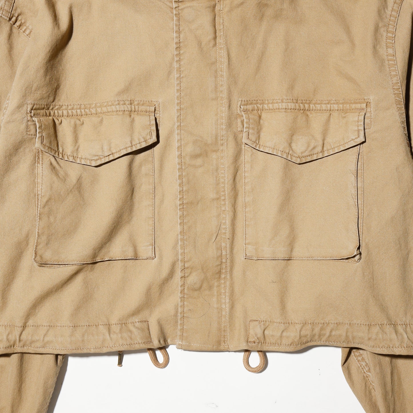 vintage fur collar cropped field jacket