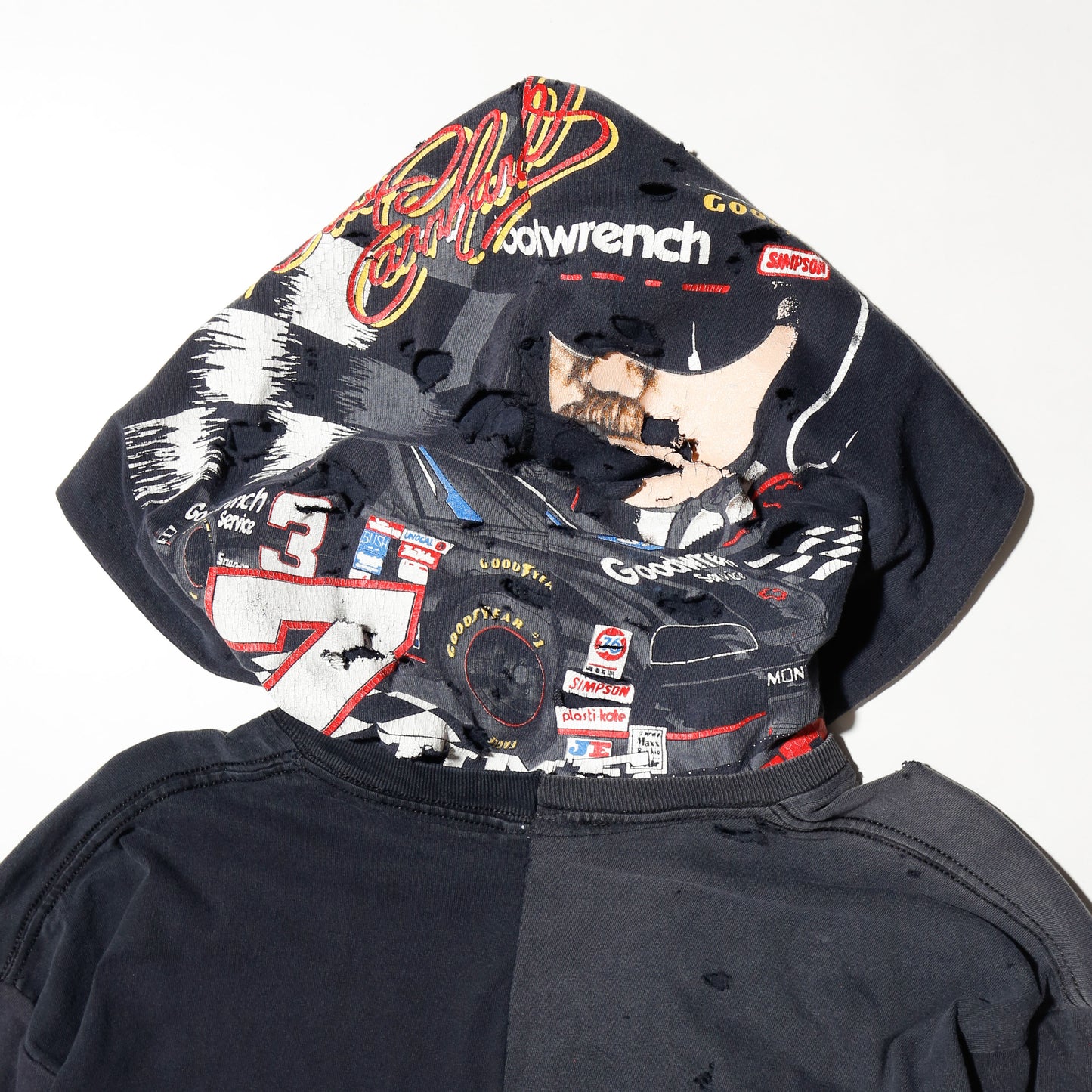 *one-off hybrid hooded cut sew