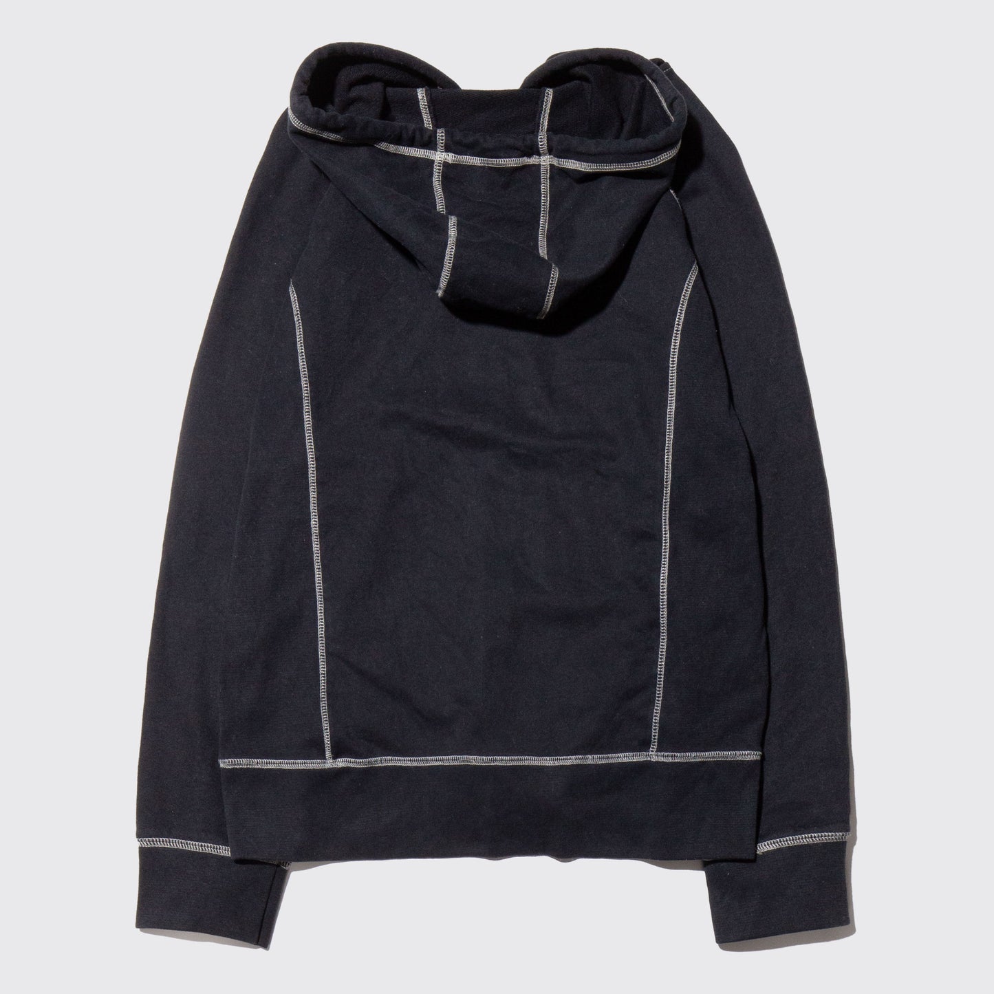 vintage stitched zip hoodie