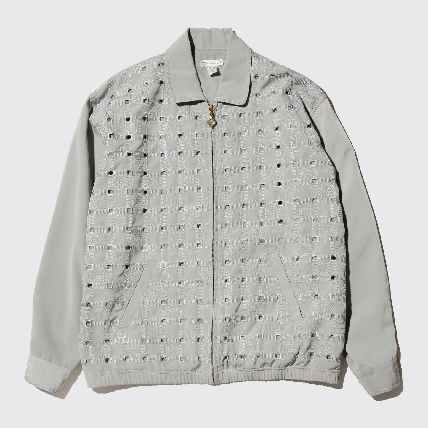vintage hole zipped jacket